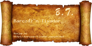 Barczán Tivadar névjegykártya
